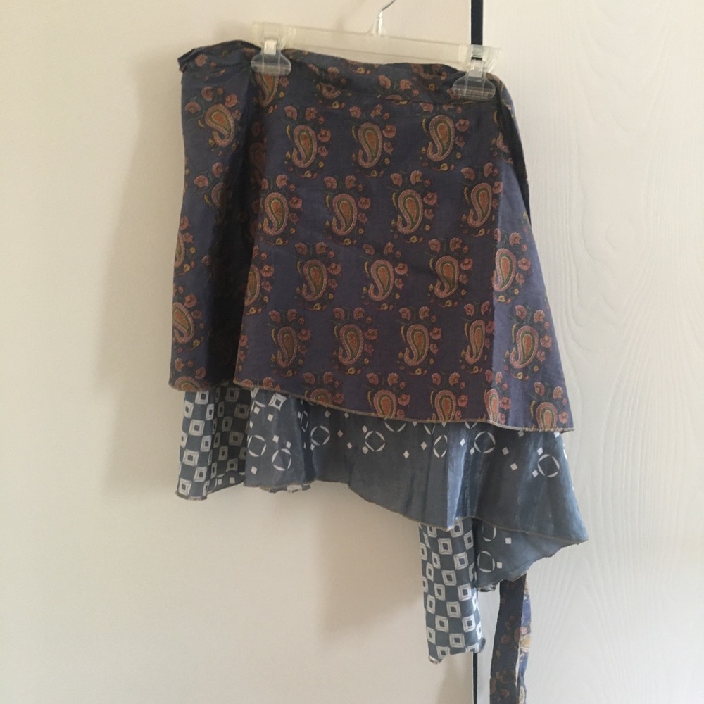 Wrap around recycled sari skirt
